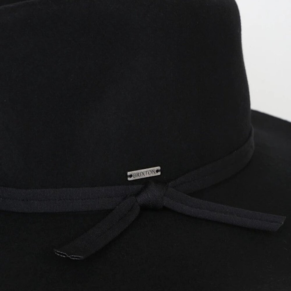 Brixton Joanna Australian WOOL Felt Fedora Packable Hat Adjustable, Black NEW - Picture 6 of 12